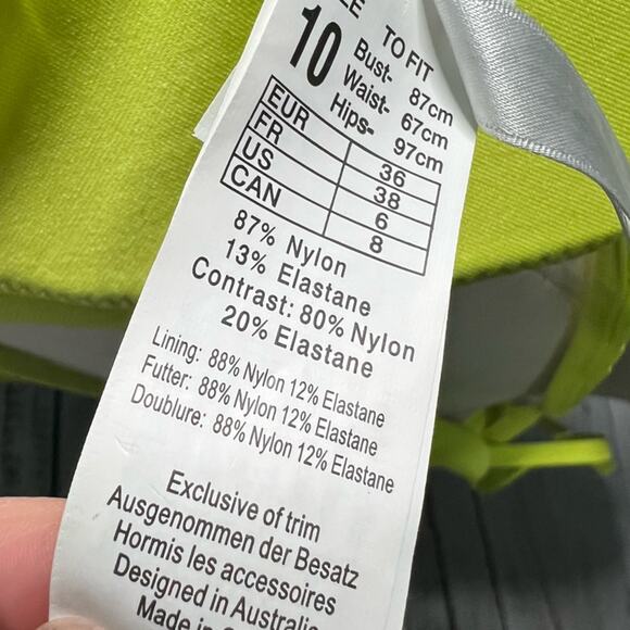 Seafolly 6 Goddess Separates Fixed Triangle Bikini Top Mesh Yellow Charteuse - Picture 10 of 10